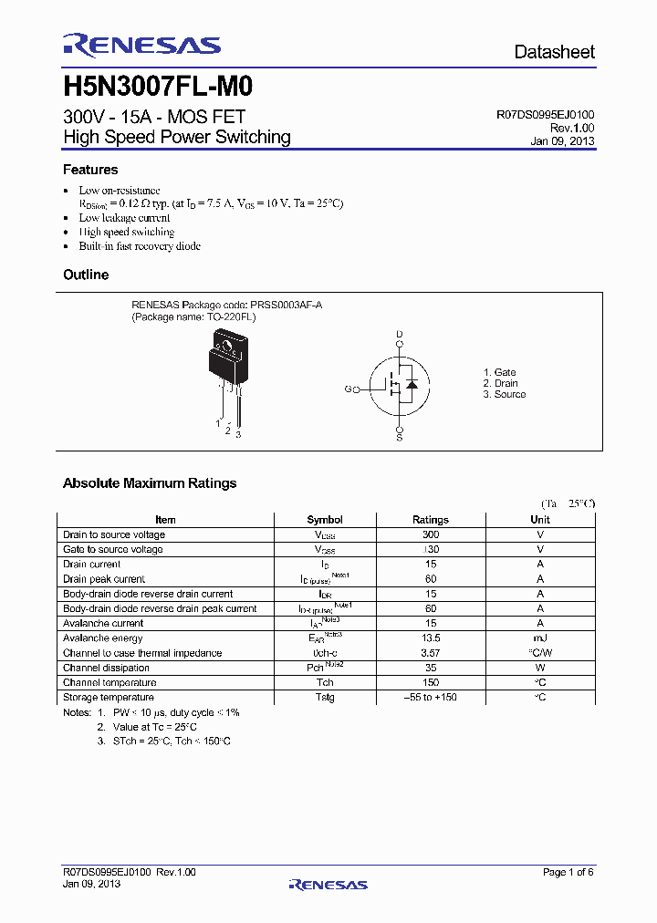 H5N3007FL-M0-ET2_7500050.PDF Datasheet