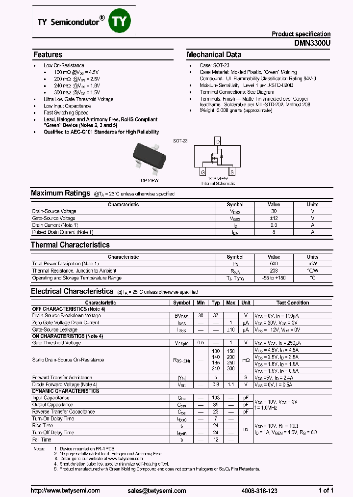 DMN3300U-7_7517956.PDF Datasheet