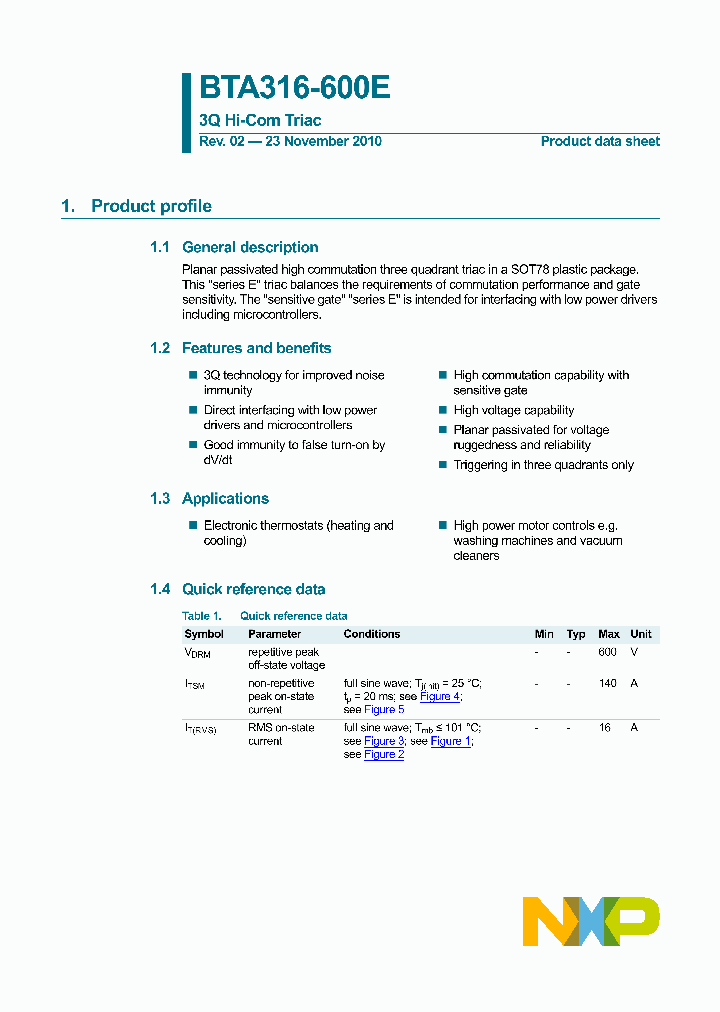 BTA316-600E127_7529923.PDF Datasheet