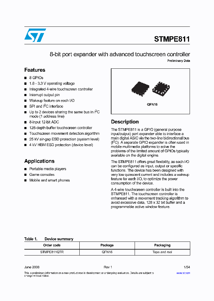 STMPE811_7533214.PDF Datasheet