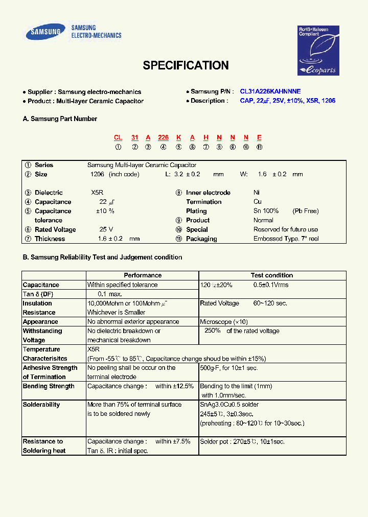 CL31A226KAHNNNE_7534168.PDF Datasheet