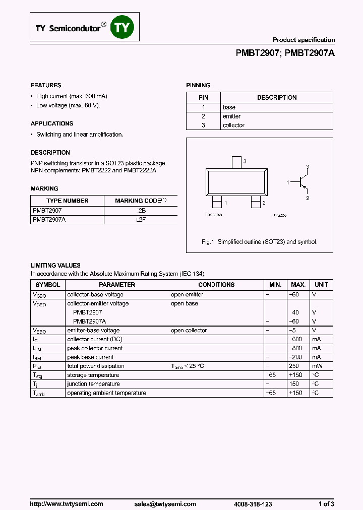 PMBT2907A_7546218.PDF Datasheet