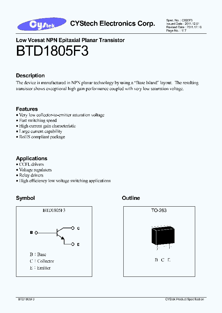 BTD1805F3_7565672.PDF Datasheet