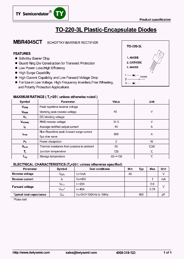 MBR4045CT_7572429.PDF Datasheet