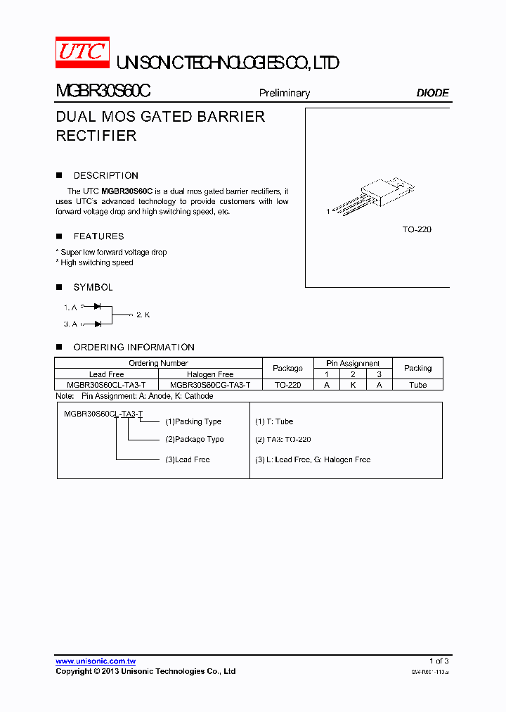 MGBR30S60CL-TA3-T_7576774.PDF Datasheet