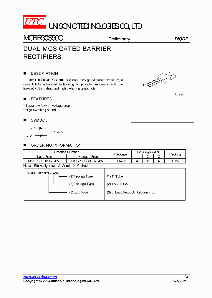 MGBR30S50CG-TA3-T_7576770.PDF Datasheet