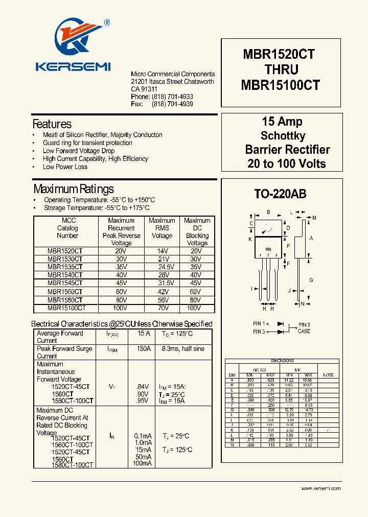 MBR1540CT_7585052.PDF Datasheet