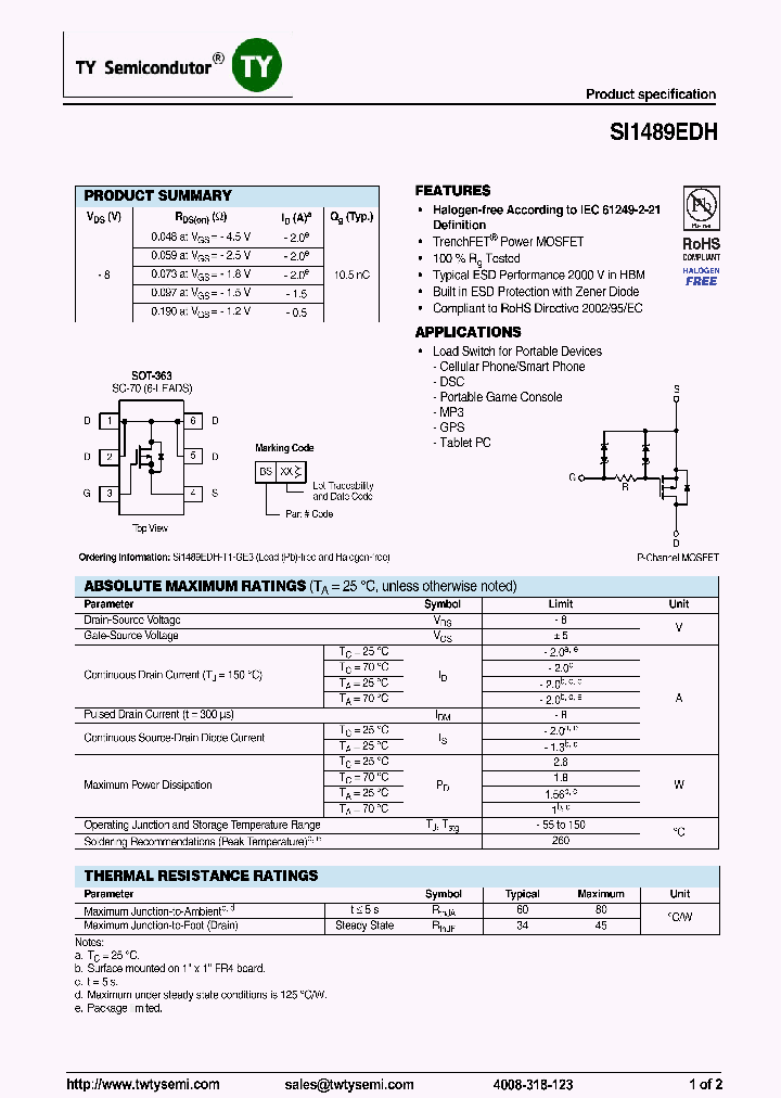 SI1489EDH_7586476.PDF Datasheet