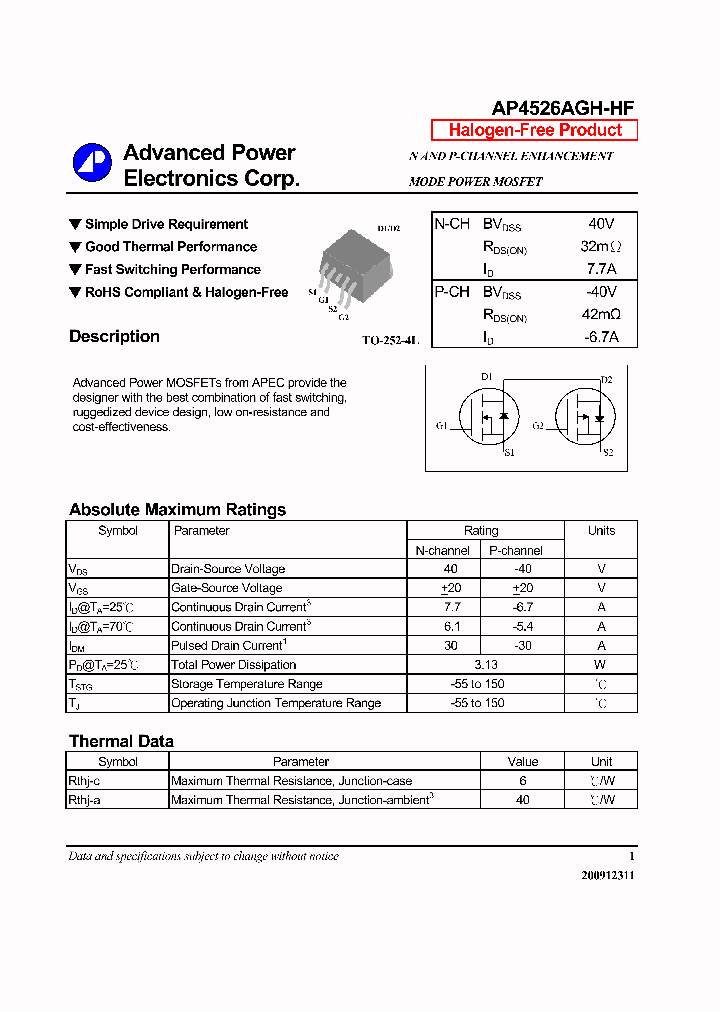 AP4526AGH-HF_7592159.PDF Datasheet