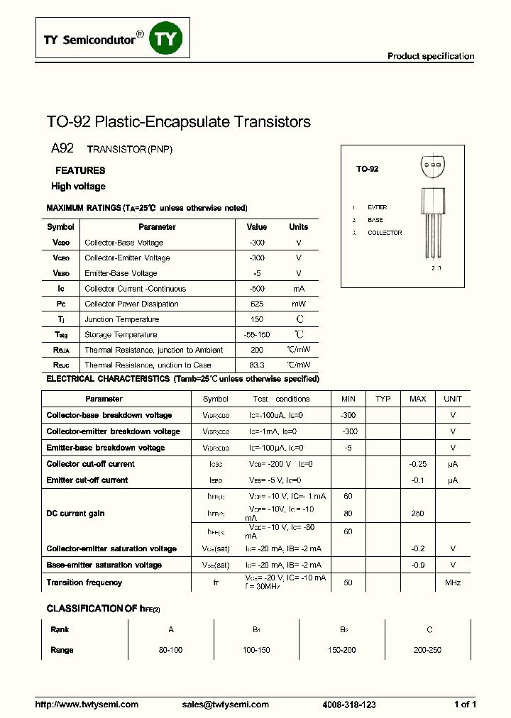 A92-TO92_7604571.PDF Datasheet