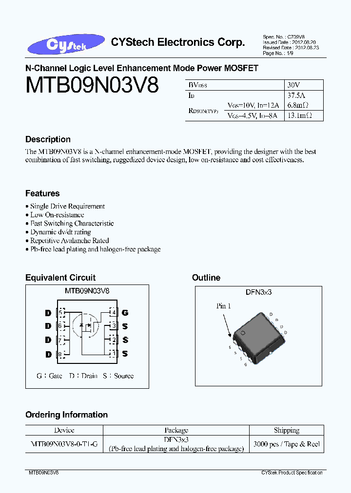 MTB09N03V8_7605625.PDF Datasheet