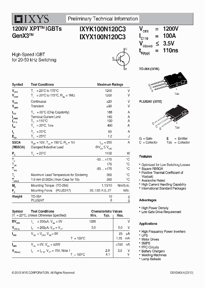 IXYX100N120C3_7607483.PDF Datasheet