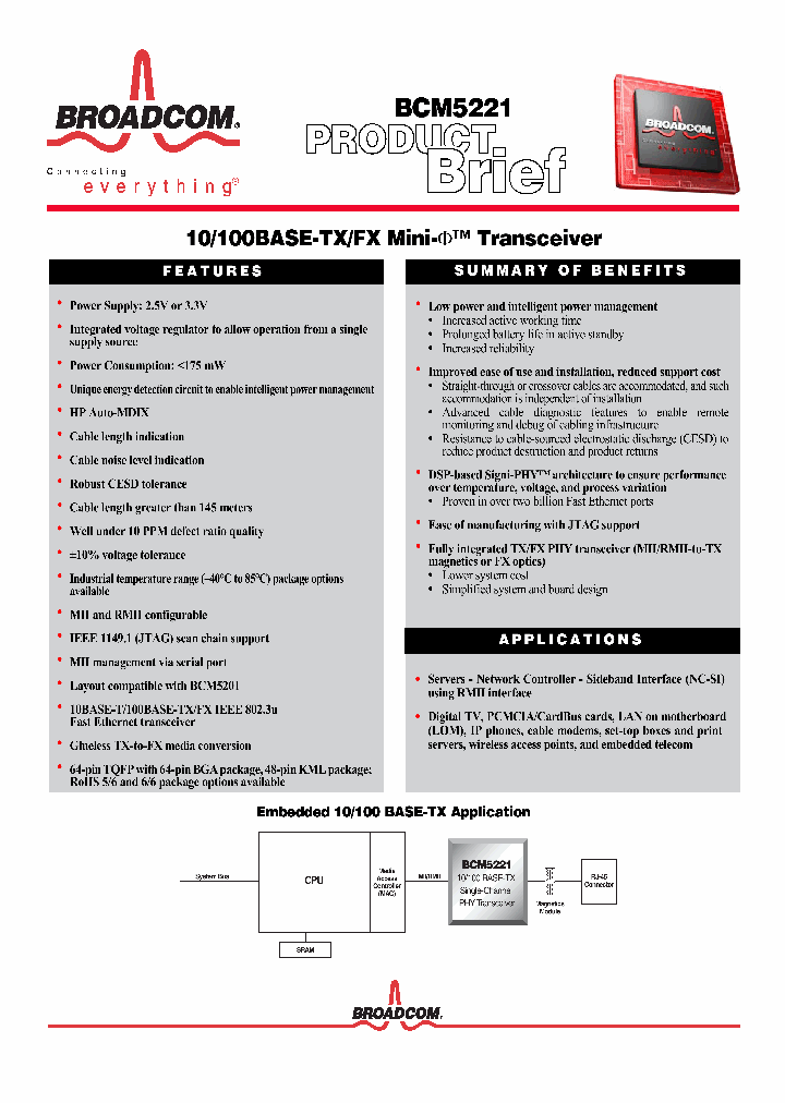 BCM5221KPB_7616399.PDF Datasheet