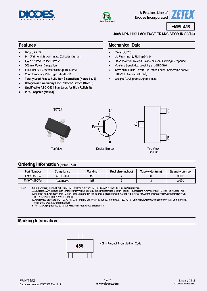 FMMT458TA_7616989.PDF Datasheet