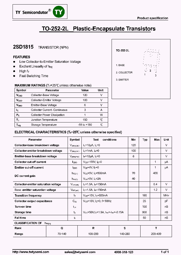 2SD1815-TO252-2L_7632239.PDF Datasheet