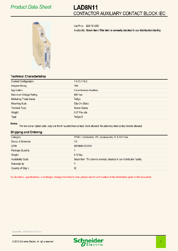 LAD8N11_7642213.PDF Datasheet