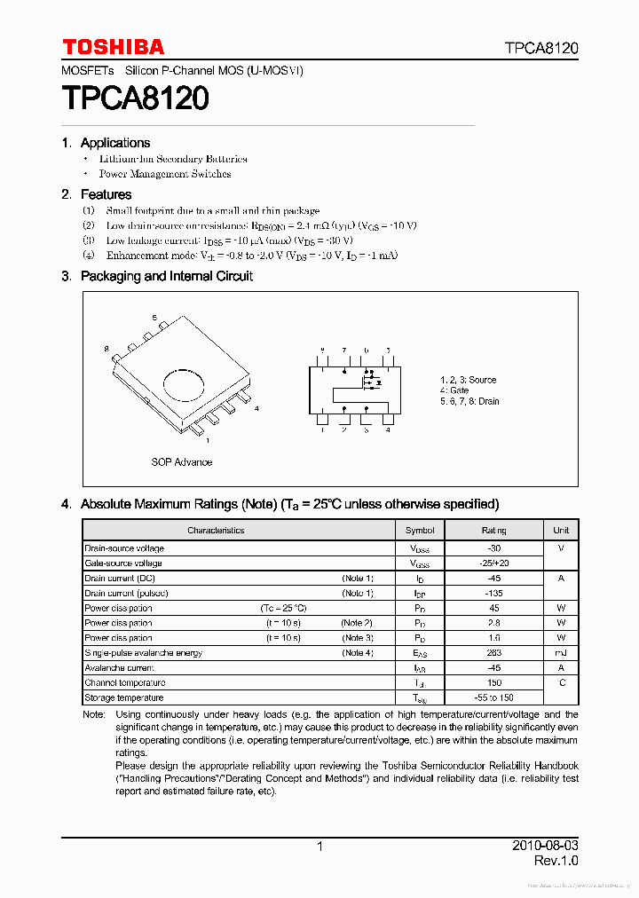 TPCA8120_7667879.PDF Datasheet