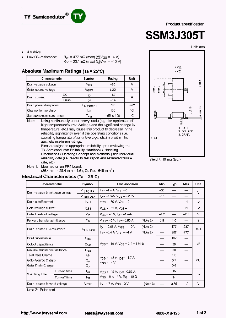 SSM3J305T_7668447.PDF Datasheet