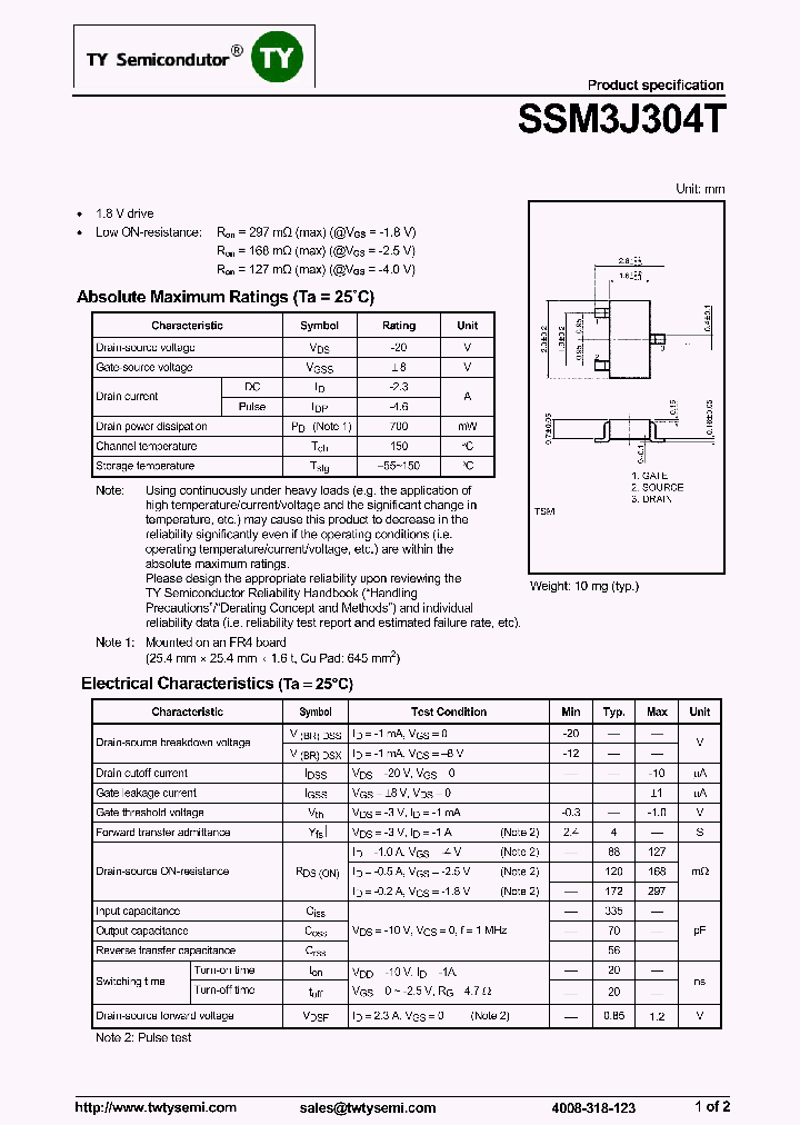 SSM3J304T_7668446.PDF Datasheet