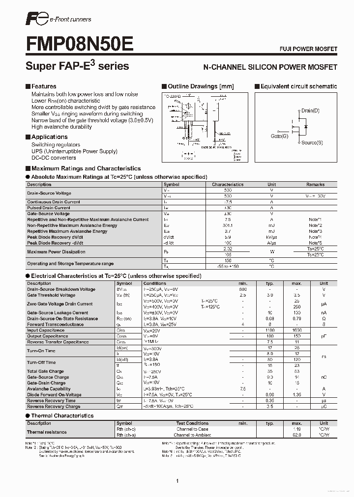 P08N50E_7669792.PDF Datasheet