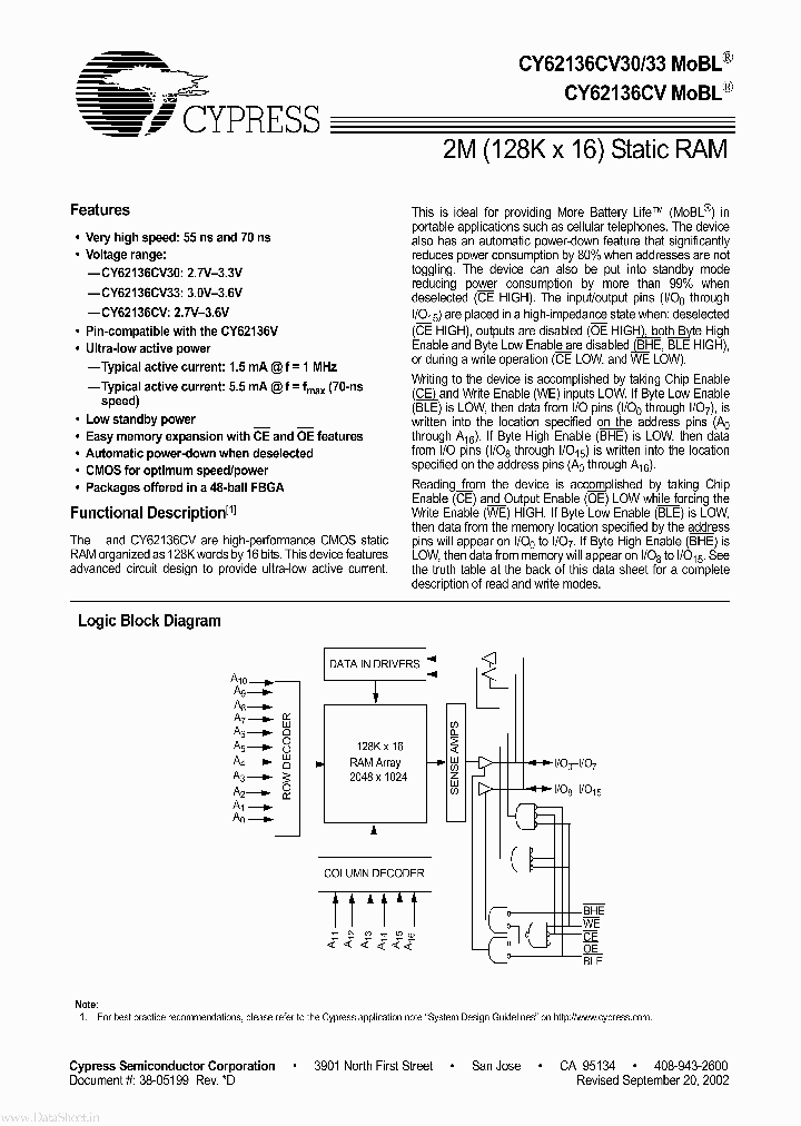 CY62136CV33_7670632.PDF Datasheet