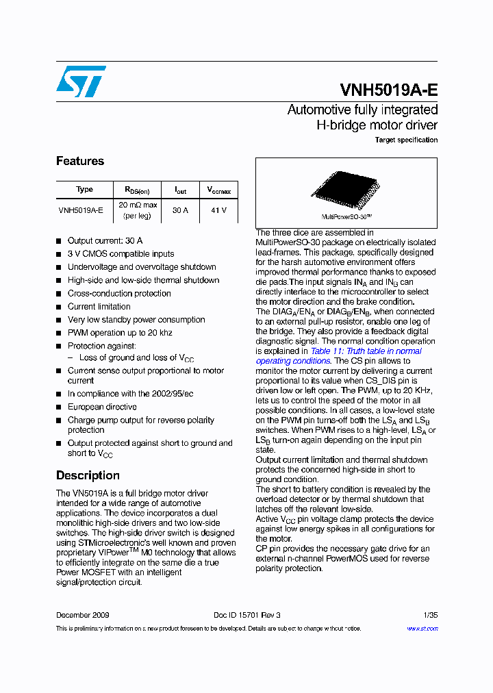 VNH5019A-E_7674915.PDF Datasheet