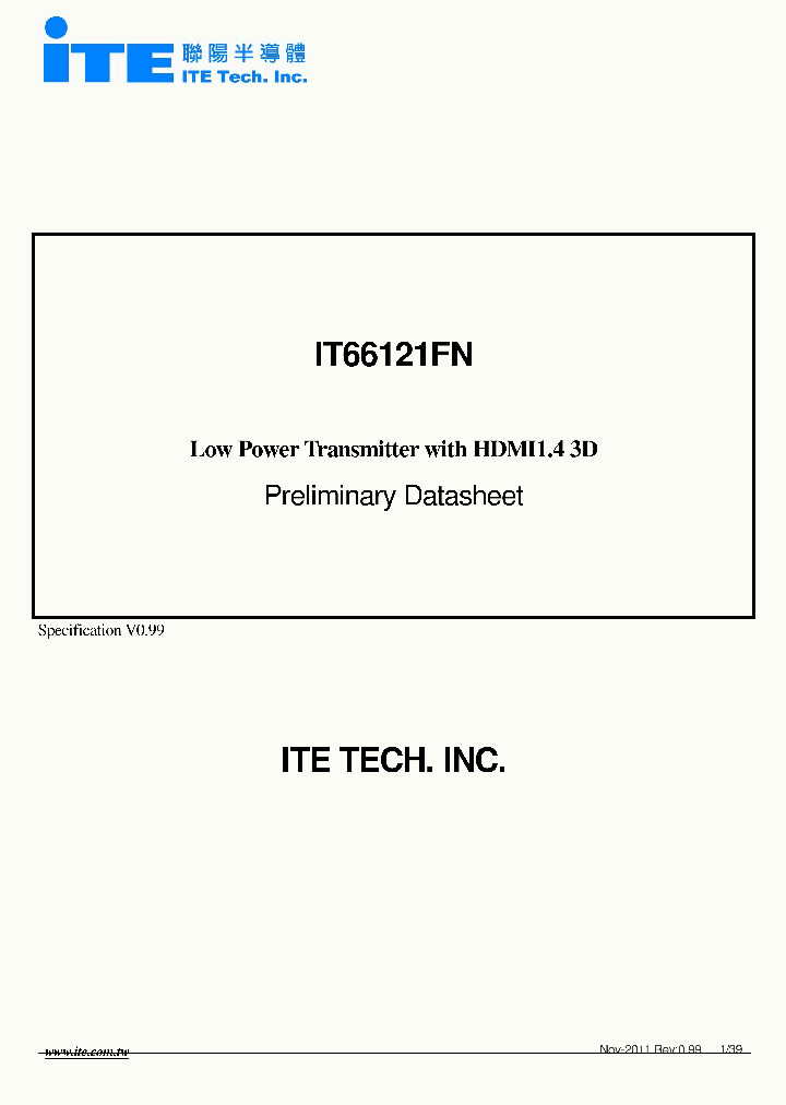 IT66121FN_7680883.PDF Datasheet