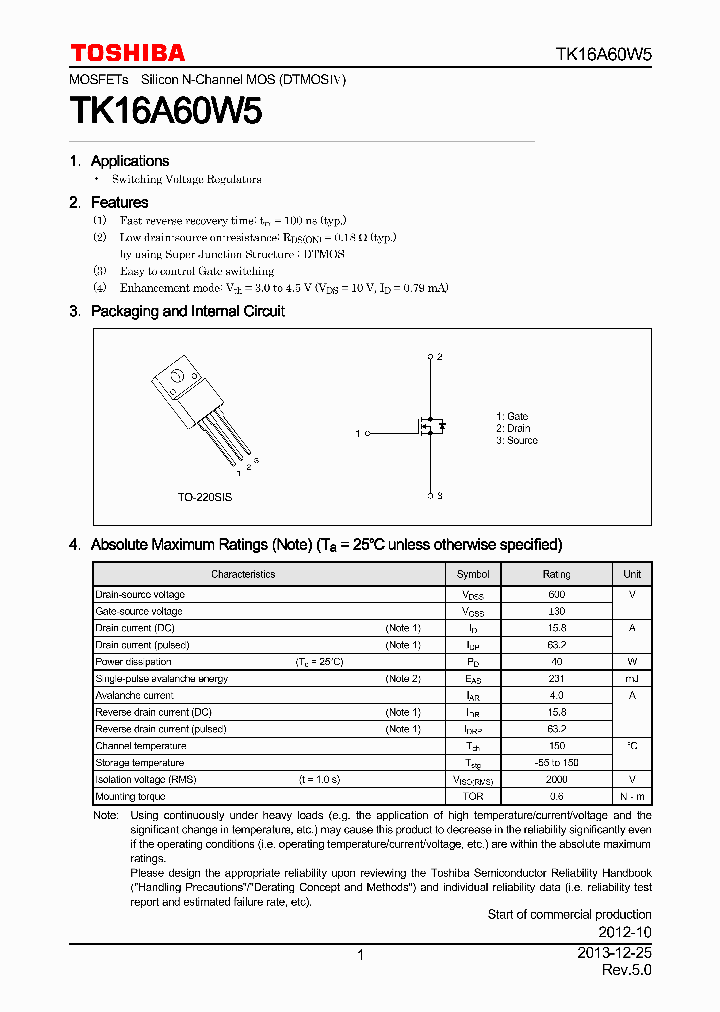 TK16A60W5_7681817.PDF Datasheet