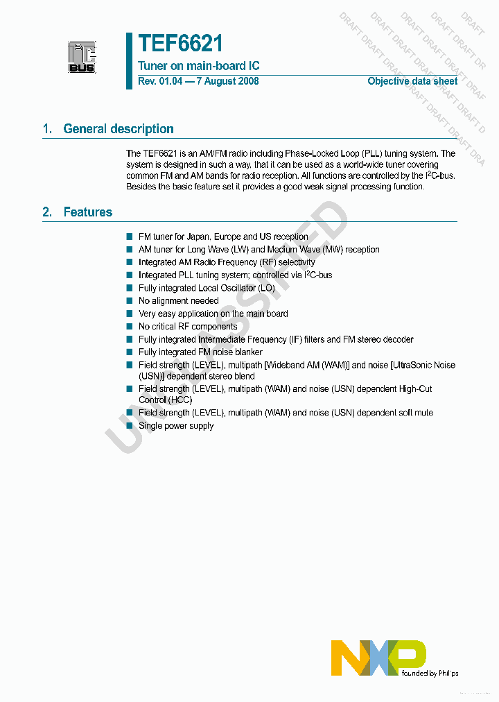TEF6621_7682982.PDF Datasheet
