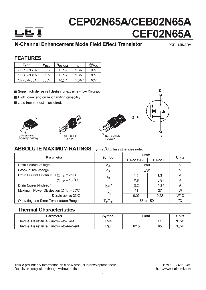 CEP02N65A_7686578.PDF Datasheet