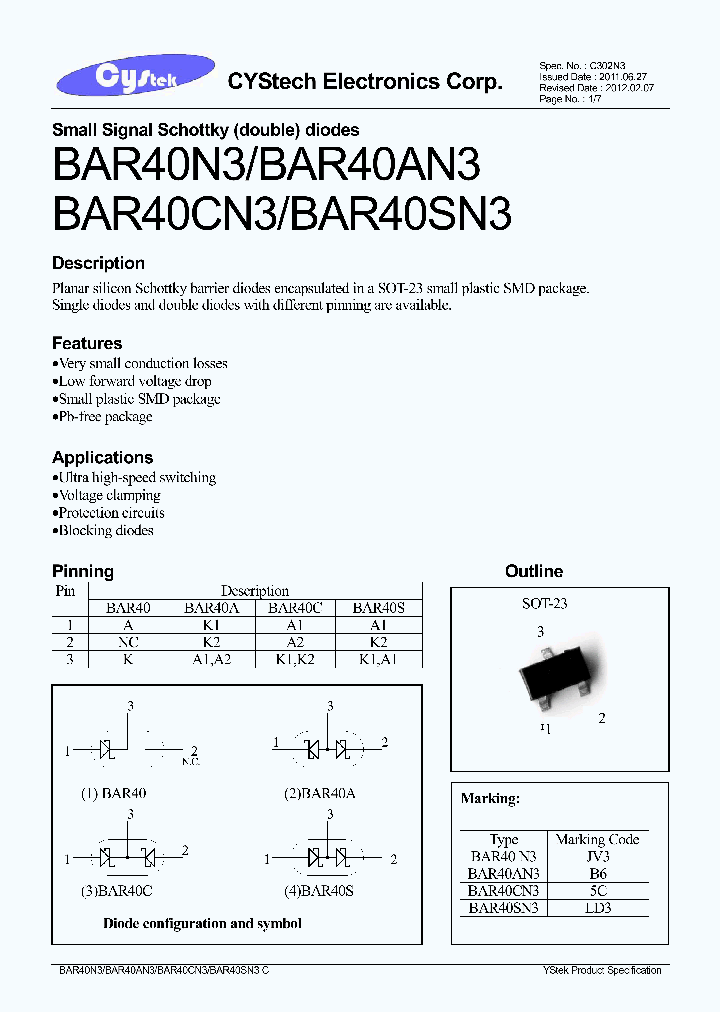 BAR40AN3_7693445.PDF Datasheet