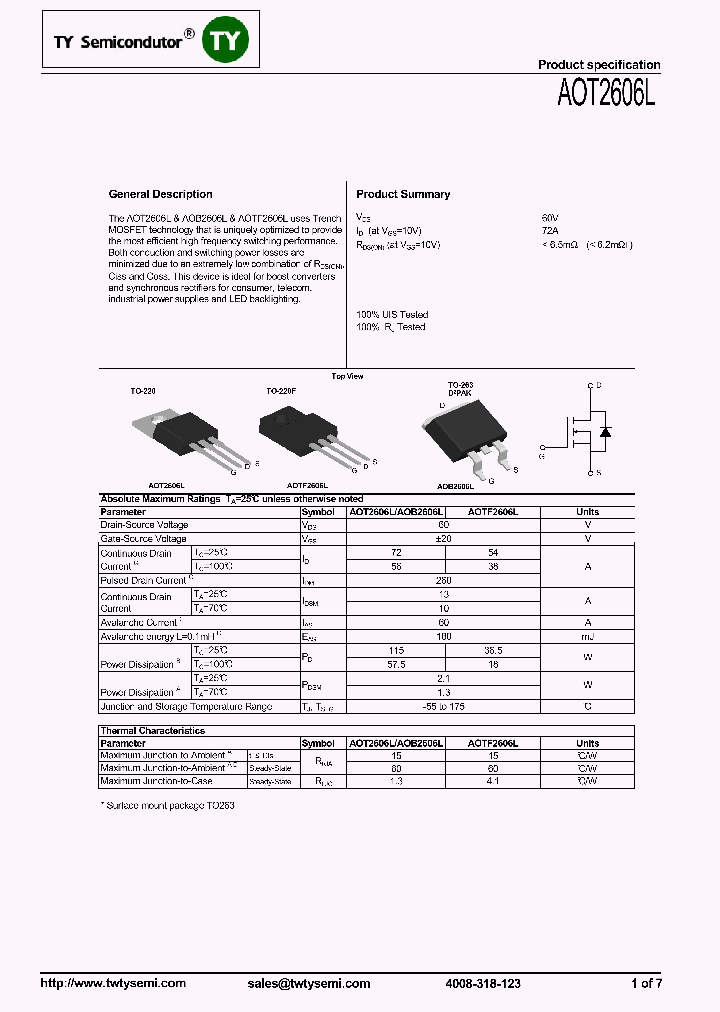 AOT2606L_7698238.PDF Datasheet