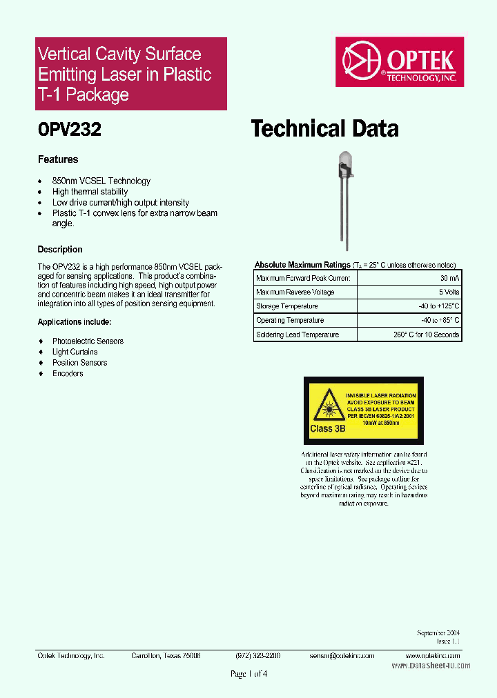 OPV232_7702802.PDF Datasheet