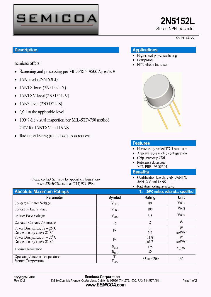 2N5152LJV_7703673.PDF Datasheet