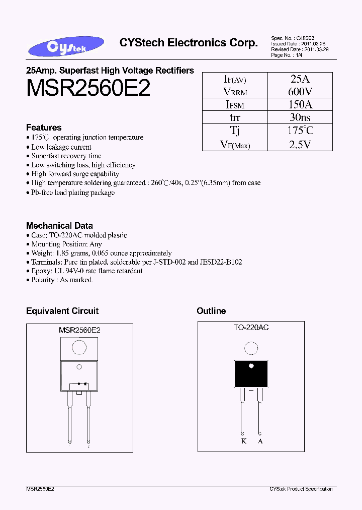 MSR2560E2_7710163.PDF Datasheet