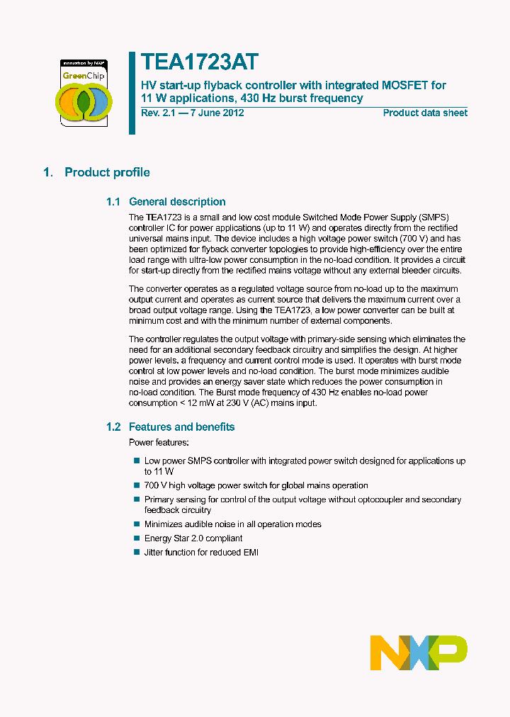 TEA1723AT_7710418.PDF Datasheet