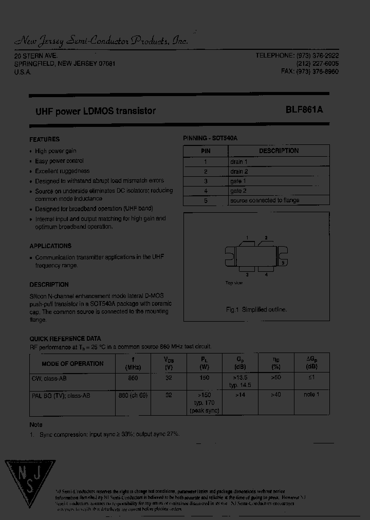 BLF861A_7720370.PDF Datasheet