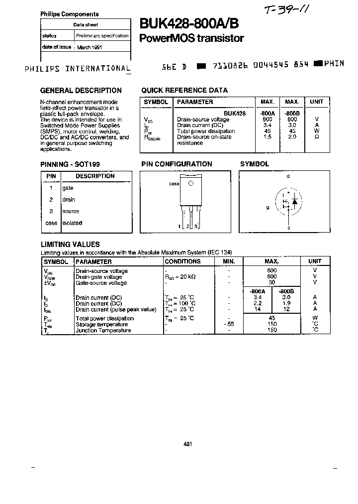 BUK428-800A_7729261.PDF Datasheet