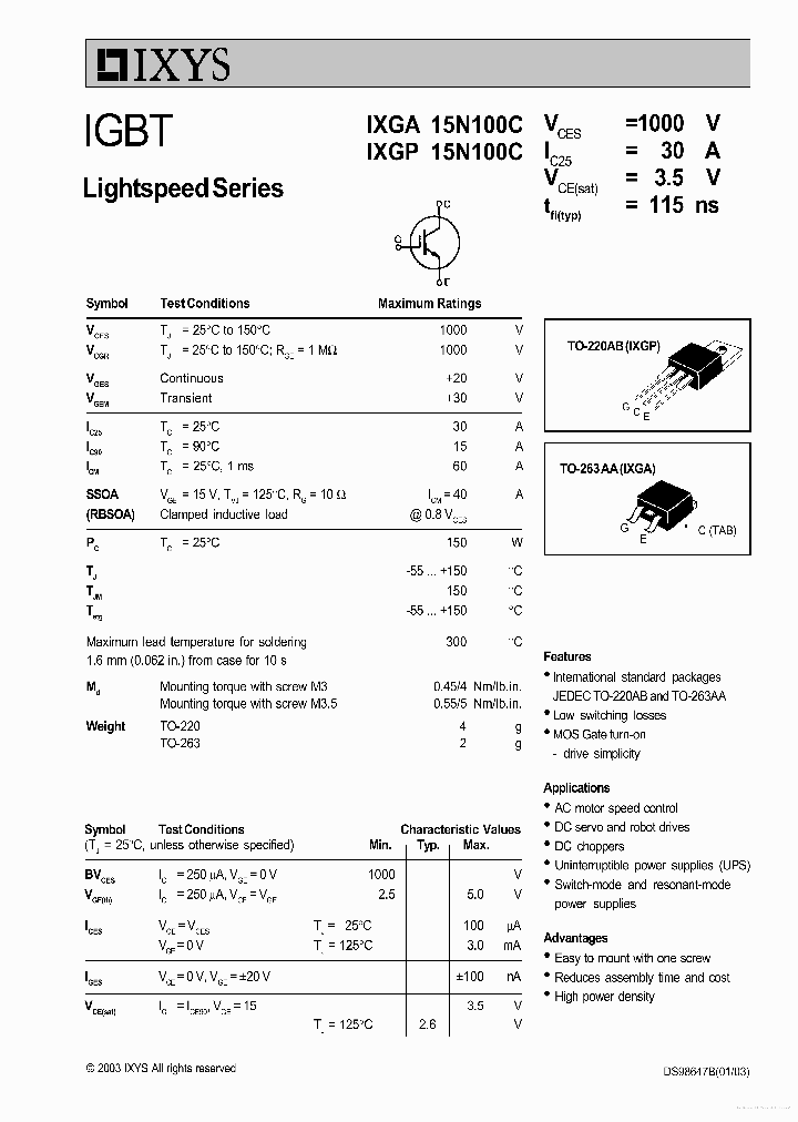 P15N100C_7729700.PDF Datasheet