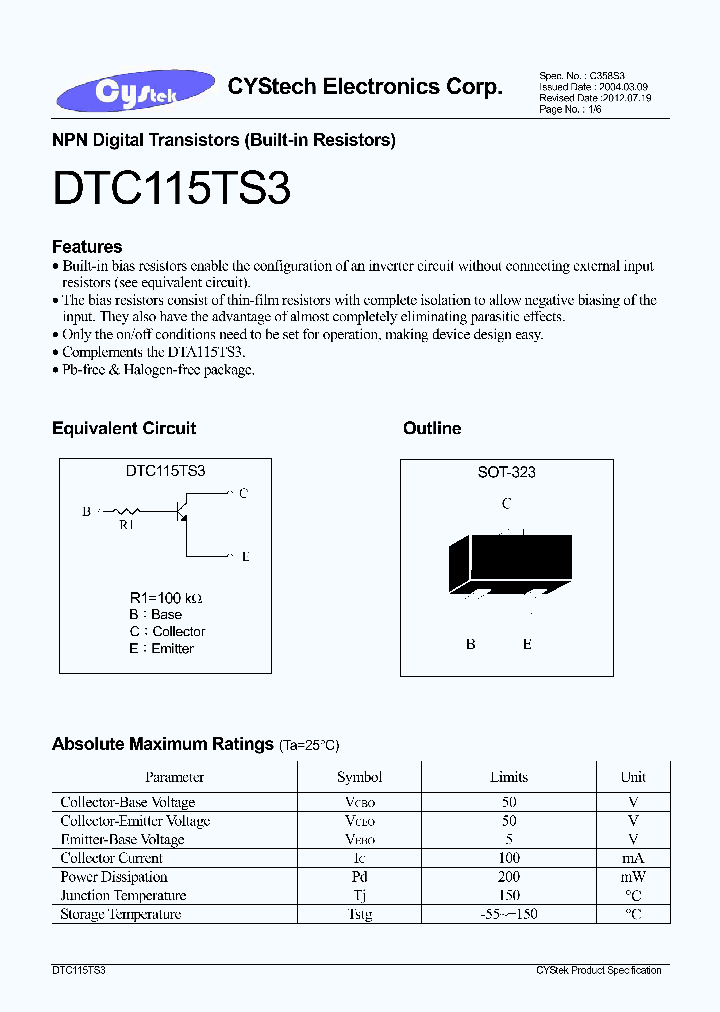 DTC115TS3_7730214.PDF Datasheet