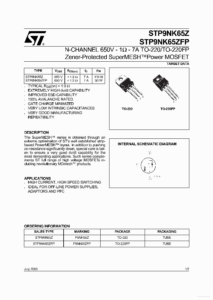 P9NK65ZFP_7735652.PDF Datasheet