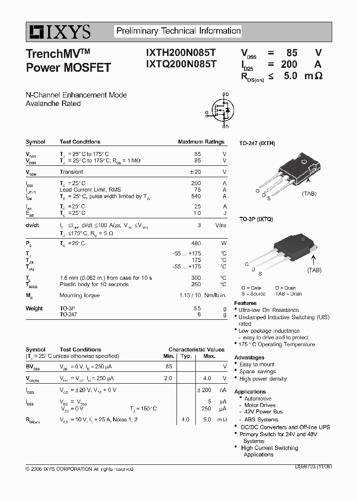 IXTH200N085T_7738384.PDF Datasheet