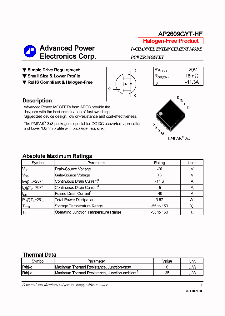 AP2609GYT-HF14_7739600.PDF Datasheet