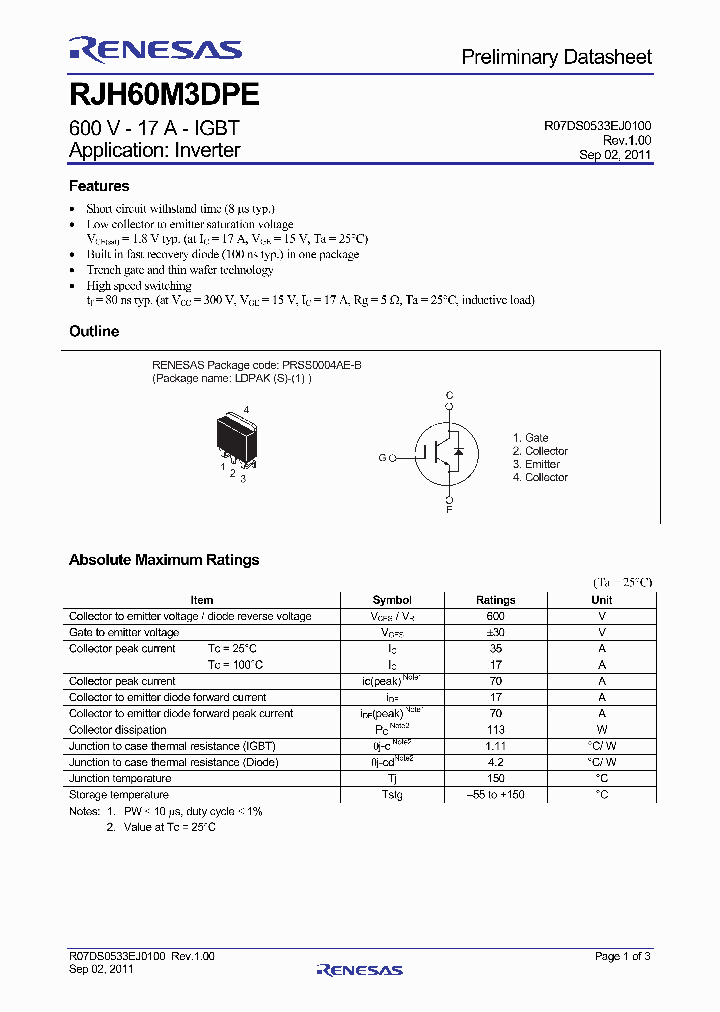 RJH60M3DPE_7745005.PDF Datasheet