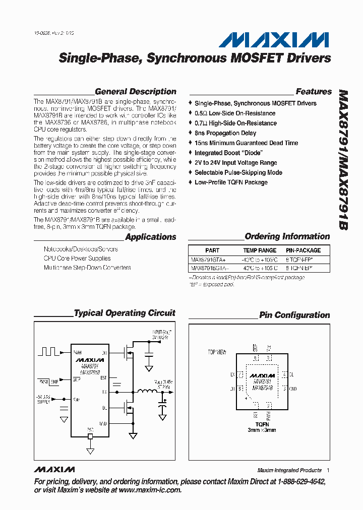 MAX8791BGTA_7742452.PDF Datasheet