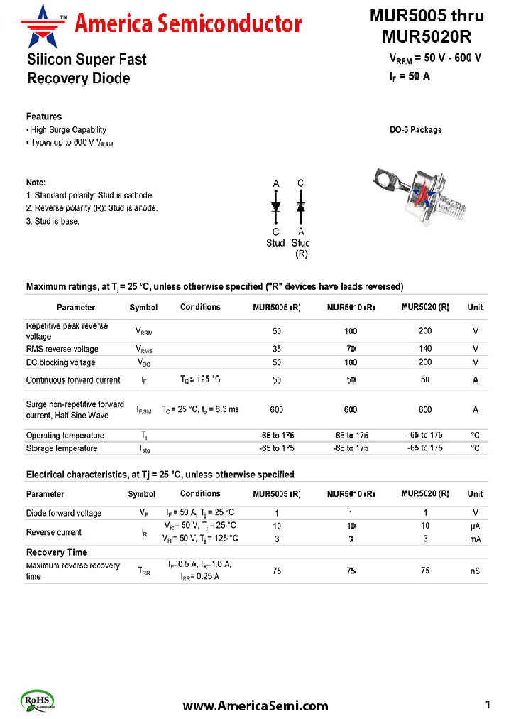 MUR5005R_7770564.PDF Datasheet