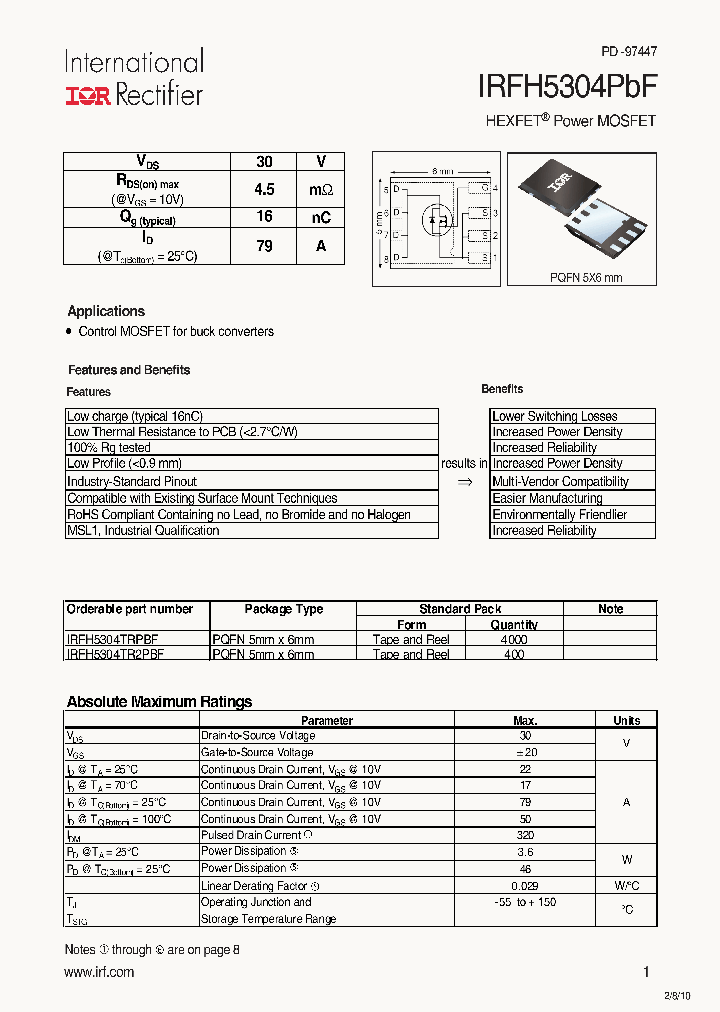 IRFH5304PBF_7782482.PDF Datasheet