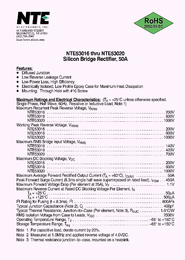 NTE53020_7802580.PDF Datasheet