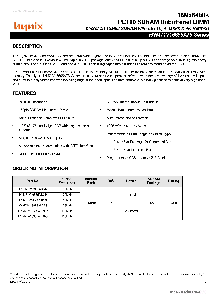 HYM71V16655AT8_7755538.PDF Datasheet