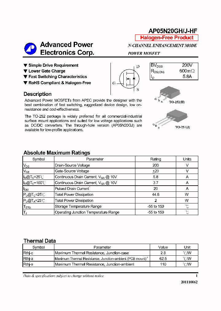 AP05N20GH-HF14_7764757.PDF Datasheet